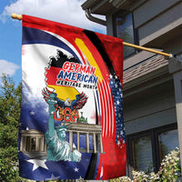 German American Heritage Month Garden Flag USA Bald Eagle with Brandenburg Gate