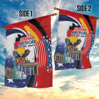 German American Heritage Month Garden Flag USA Bald Eagle with Brandenburg Gate
