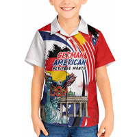 German American Heritage Month Hawaiian Shirt USA Bald Eagle with Brandenburg Gate