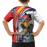 German American Heritage Month Kid Hawaiian Shirt USA Bald Eagle with Brandenburg Gate