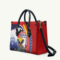 German American Heritage Month Leather Bag USA Bald Eagle with Brandenburg Gate