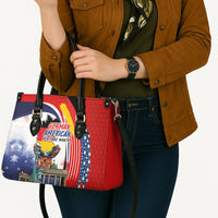 German American Heritage Month Leather Bag USA Bald Eagle with Brandenburg Gate