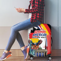 German American Heritage Month Luggage Cover USA Bald Eagle with Brandenburg Gate