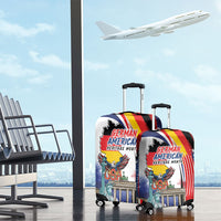 German American Heritage Month Luggage Cover USA Bald Eagle with Brandenburg Gate