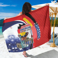 German American Heritage Month Sarong USA Bald Eagle with Brandenburg Gate