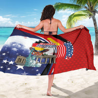 German American Heritage Month Sarong USA Bald Eagle with Brandenburg Gate