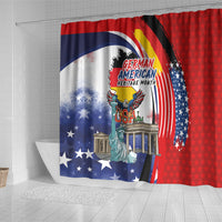 German American Heritage Month Shower Curtain USA Bald Eagle with Brandenburg Gate