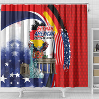 German American Heritage Month Shower Curtain USA Bald Eagle with Brandenburg Gate