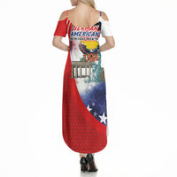 German American Heritage Month Summer Maxi Dress USA Bald Eagle with Brandenburg Gate