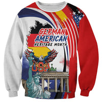 German American Heritage Month Sweatshirt USA Bald Eagle with Brandenburg Gate