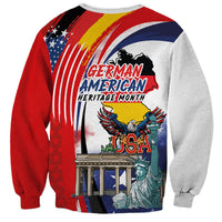 German American Heritage Month Sweatshirt USA Bald Eagle with Brandenburg Gate