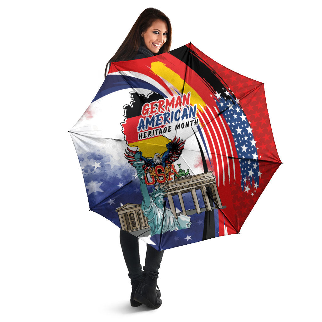 German American Heritage Month Umbrella USA Bald Eagle with Brandenburg Gate