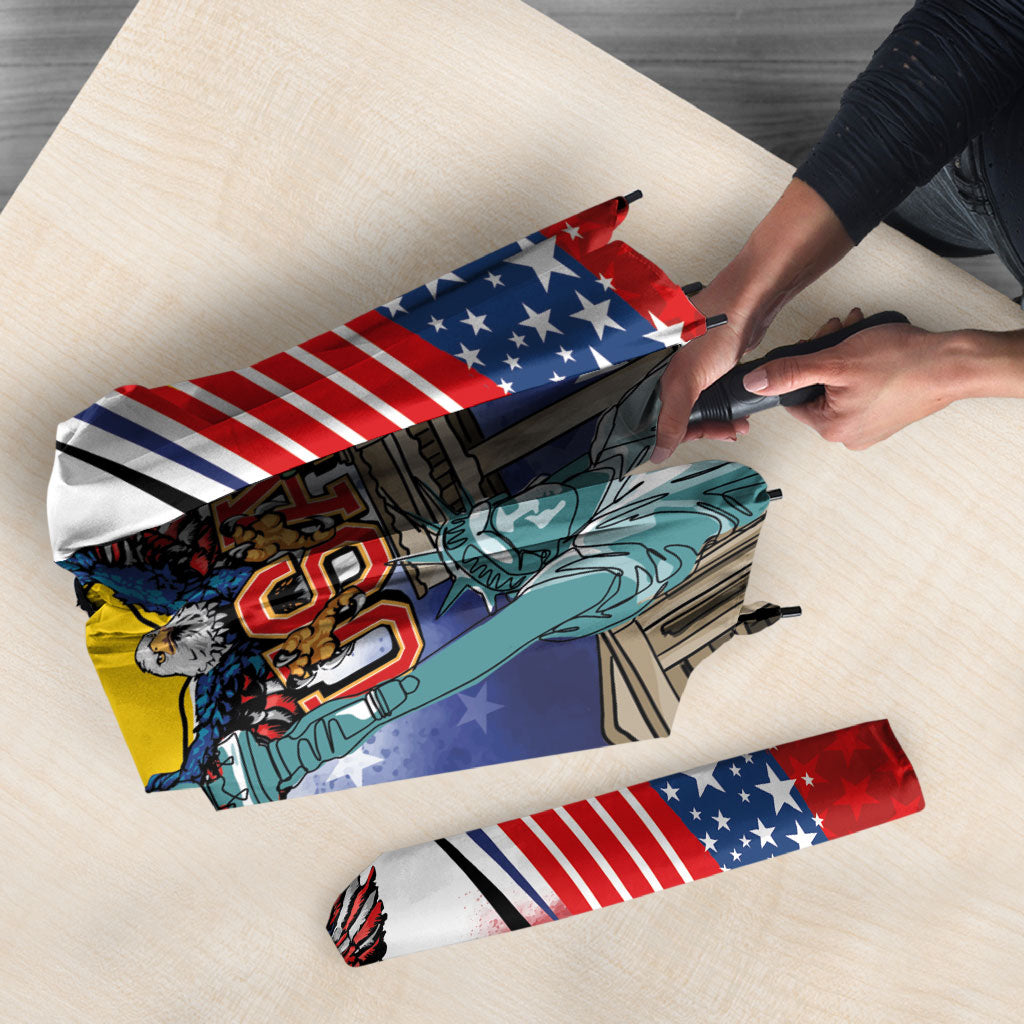 German American Heritage Month Umbrella USA Bald Eagle with Brandenburg Gate