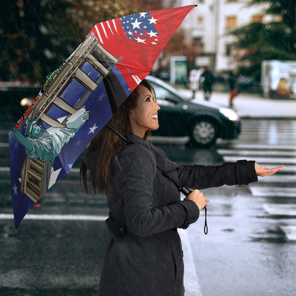 German American Heritage Month Umbrella USA Bald Eagle with Brandenburg Gate
