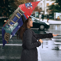 German American Heritage Month Umbrella USA Bald Eagle with Brandenburg Gate