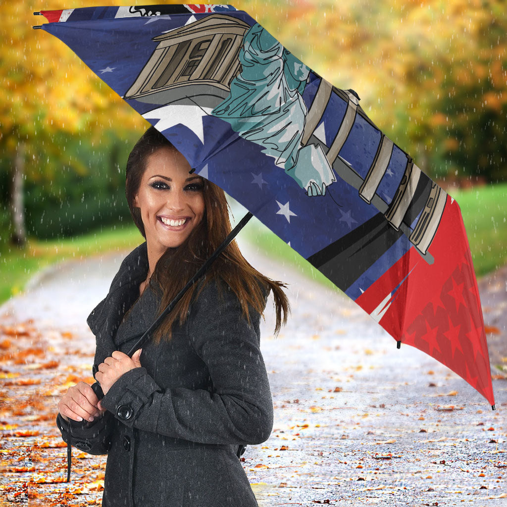 German American Heritage Month Umbrella USA Bald Eagle with Brandenburg Gate