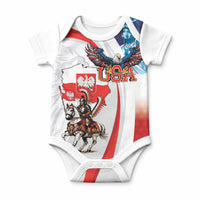 Polish American Heritage Month Baby Onesie Winged Hussar with USA Bald Eagle