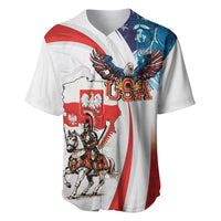 Polish American Heritage Month Baseball Jersey Winged Hussar with USA Bald Eagle