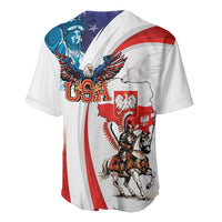 Polish American Heritage Month Baseball Jersey Winged Hussar with USA Bald Eagle
