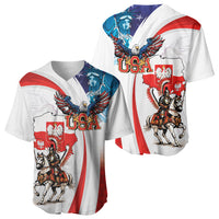 Polish American Heritage Month Baseball Jersey Winged Hussar with USA Bald Eagle