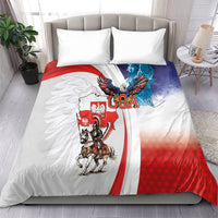 Polish American Heritage Month Bedding Set Winged Hussar with USA Bald Eagle