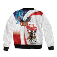Polish American Heritage Month Bomber Jacket Winged Hussar with USA Bald Eagle