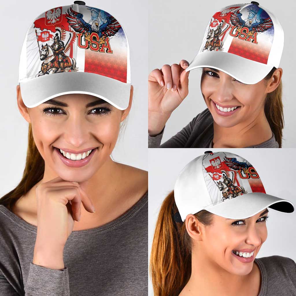 Polish American Heritage Month Classic Cap Winged Hussar with USA Bald Eagle