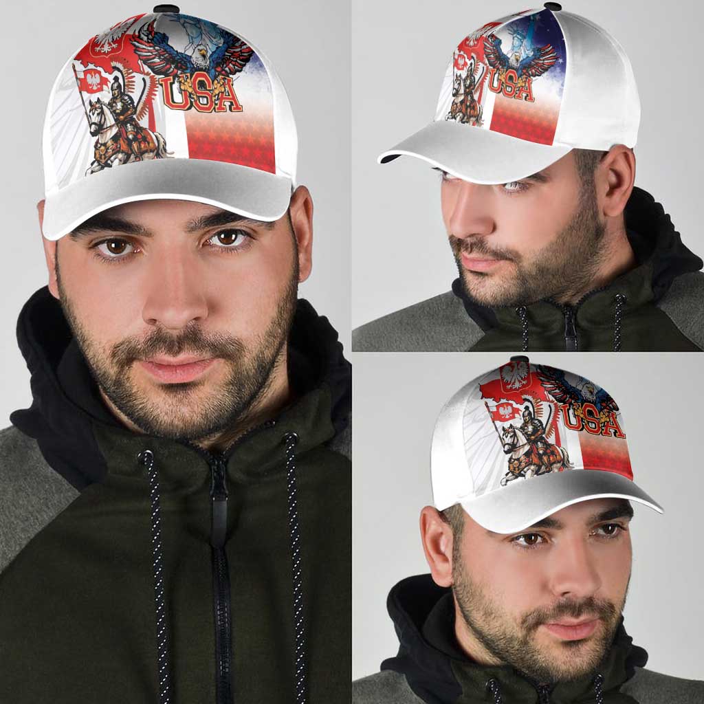 Polish American Heritage Month Classic Cap Winged Hussar with USA Bald Eagle