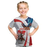 Polish American Heritage Month Kid T Shirt Winged Hussar with USA Bald Eagle