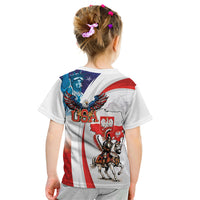 Polish American Heritage Month Kid T Shirt Winged Hussar with USA Bald Eagle