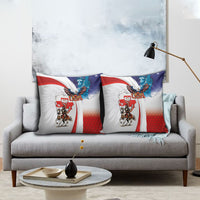 Polish American Heritage Month Pillow Cover Winged Hussar with USA Bald Eagle