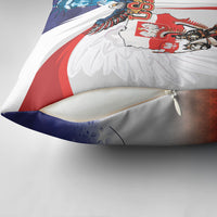 Polish American Heritage Month Pillow Cover Winged Hussar with USA Bald Eagle