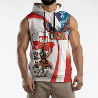 Polish American Heritage Month Sleeveless Hoodie Winged Hussar with USA Bald Eagle
