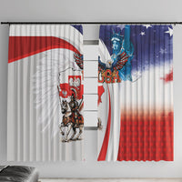 Polish American Heritage Month Window Curtain Winged Hussar with USA Bald Eagle
