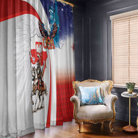 Polish American Heritage Month Window Curtain Winged Hussar with USA Bald Eagle