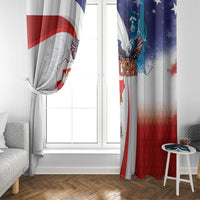 Polish American Heritage Month Window Curtain Winged Hussar with USA Bald Eagle