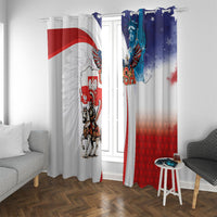 Polish American Heritage Month Window Curtain Winged Hussar with USA Bald Eagle