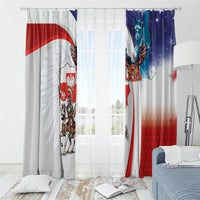 Polish American Heritage Month Window Curtain Winged Hussar with USA Bald Eagle
