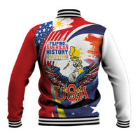 Filipino American History Month Baseball Jacket USA with Elements of Philippines Design