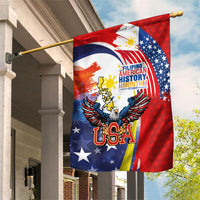 Filipino American History Month Garden Flag USA with Elements of Philippines Design