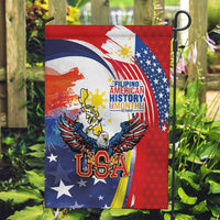 Filipino American History Month Garden Flag USA with Elements of Philippines Design