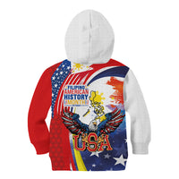 Filipino American History Month Kid Hoodie USA with Elements of Philippines Design