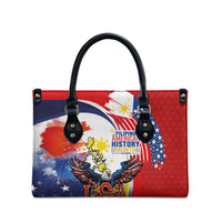 Filipino American History Month Leather Bag USA with Elements of Philippines Design