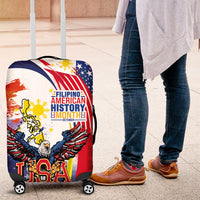 Filipino American History Month Luggage Cover USA with Elements of Philippines Design