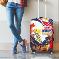 Filipino American History Month Luggage Cover USA with Elements of Philippines Design