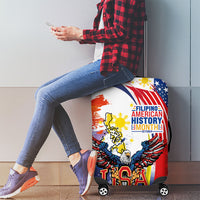 Filipino American History Month Luggage Cover USA with Elements of Philippines Design