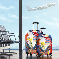 Filipino American History Month Luggage Cover USA with Elements of Philippines Design