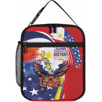 Filipino American History Month Lunch Bag USA with Elements of Philippines Design