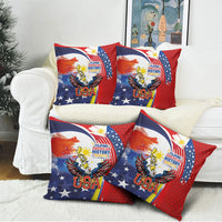 Filipino American History Month Pillow Cover USA with Elements of Philippines Design