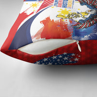 Filipino American History Month Pillow Cover USA with Elements of Philippines Design